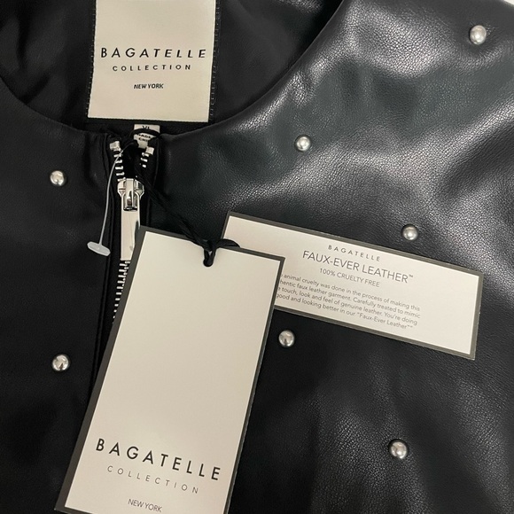 NWT Bagatelle Collection Studded Faux Leather Black Jacket. Size X-Large - Picture 8 of 10